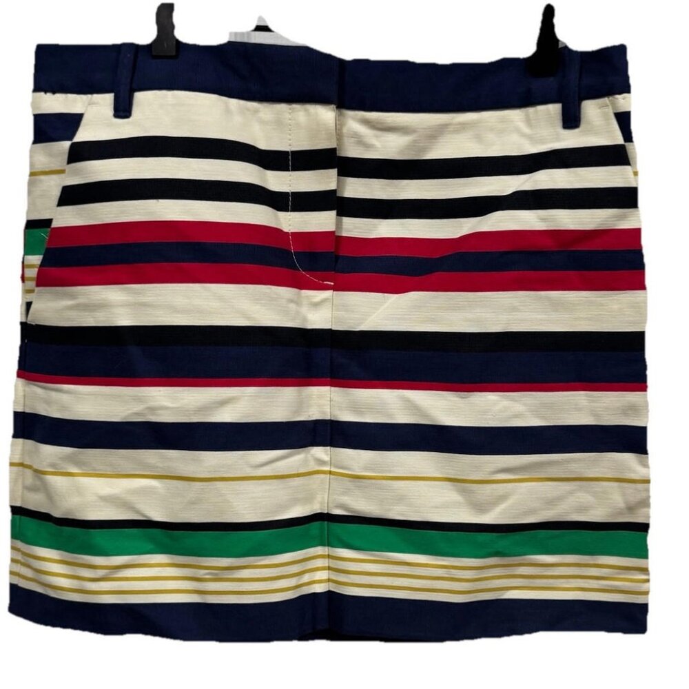 J. Crew White Striped Mini Skirt - Women's Size 4 Sailor‎ Classy Elegant Y2K